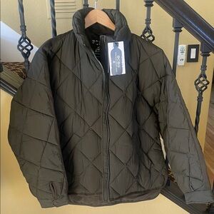 BCBG Women’s Puffer Quilted Army Green Jacket Size L